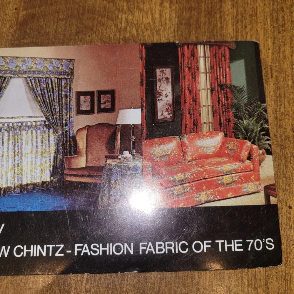Vintage JCPenney Custom Decorating‎ Advertising Postcard Fresh New Chintz Fabric